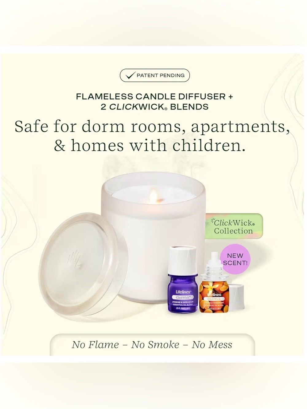 Lifelines Flameless Candle Diffuser “In Bloom” Essential Oil Diffuser NIB - Picture 11 of 11